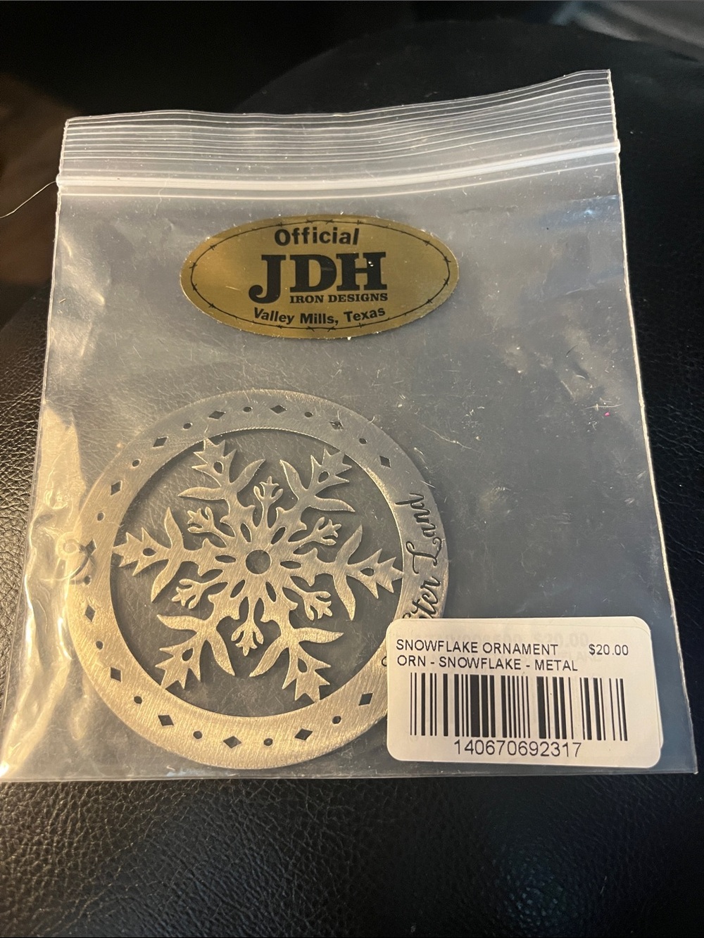 Official JDH IRON DESIGN Silver Snowflake Ornament - Metal Holiday Accent